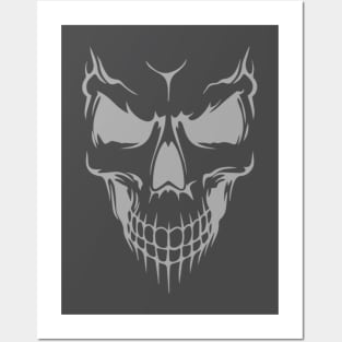 Tribal Skull Silver Posters and Art